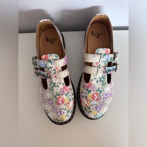 Dr. Martens 8065 Floral Mash Up Leather Mary Jane Shoes